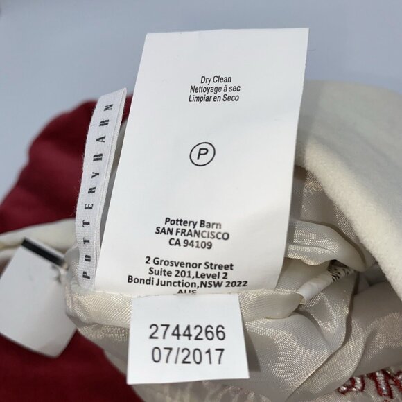 Pottery Barn Victoria Velvet Christmas Holiday Stocking Red Monogrammed 14 inch - Picture 5 of 9